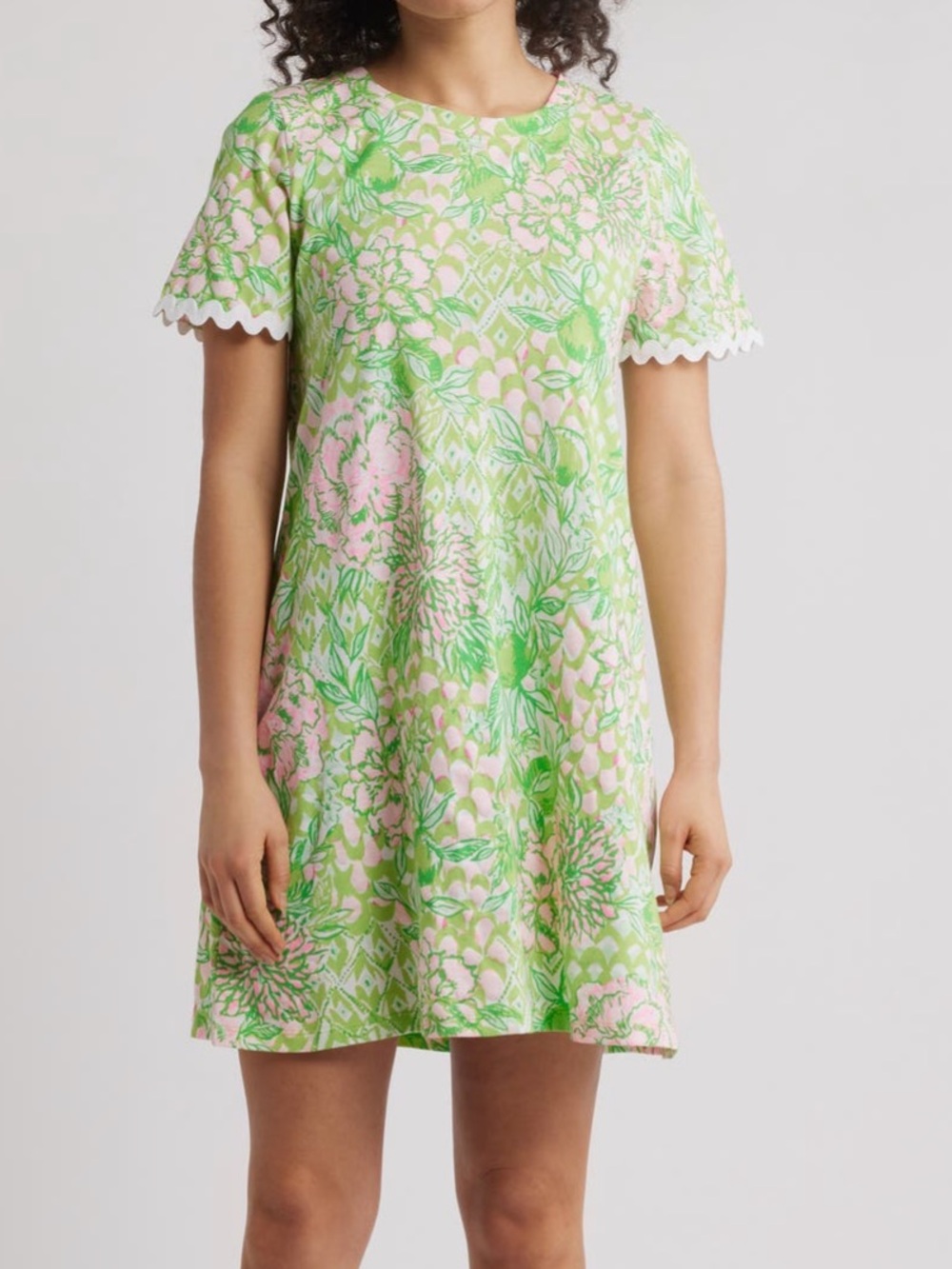 Lilly Pulitzer Sz XXS Cody T-Shirt Dress Fauna Green Line Feeling Good